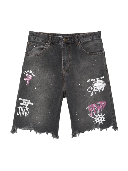 Pull&Bear Jeans lila / negru denim alb