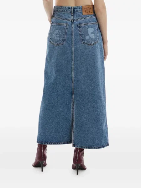 Fustă din denim Rest&recreation cu imagine albastru