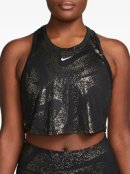 Krótka podkoszulka Nike z dżerseju w paski zielona
