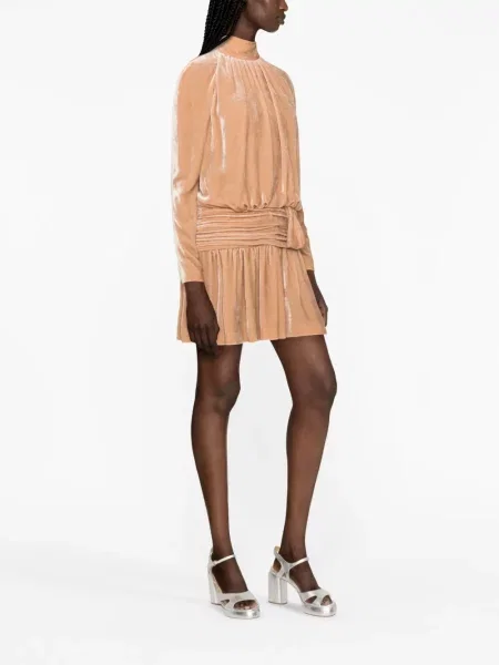Lung rochie Alberta Ferretti de catifea roz