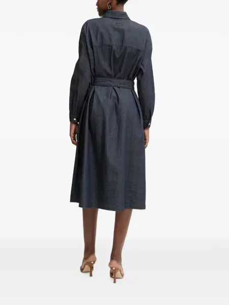 Cu centură rochie tip cămașă Armani Exchange albastru