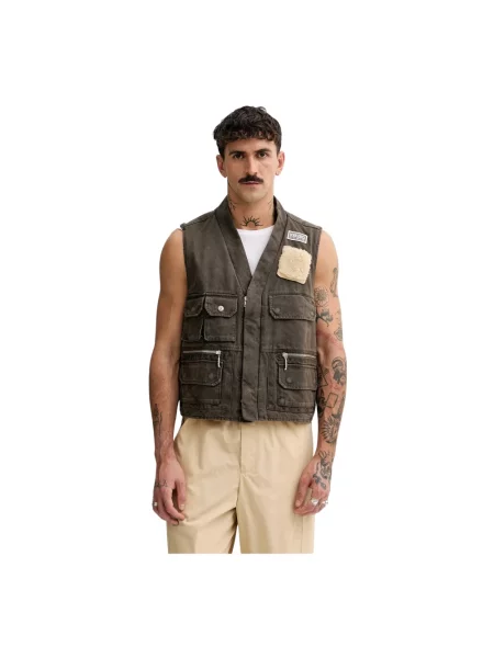 Kenzo bezrękawnik Multipocket Gilet brązowa