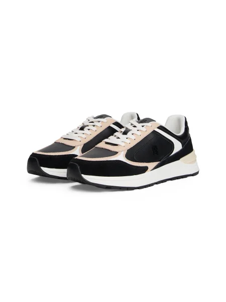 Tommy Hilfiger Teniși din piele casual FASHION RUNNER negru