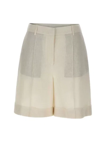 Bermudy Eleventy z wysoką talią beżowe