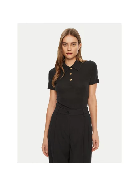 Tommy Hilfiger Polo majica Slim Fit črna