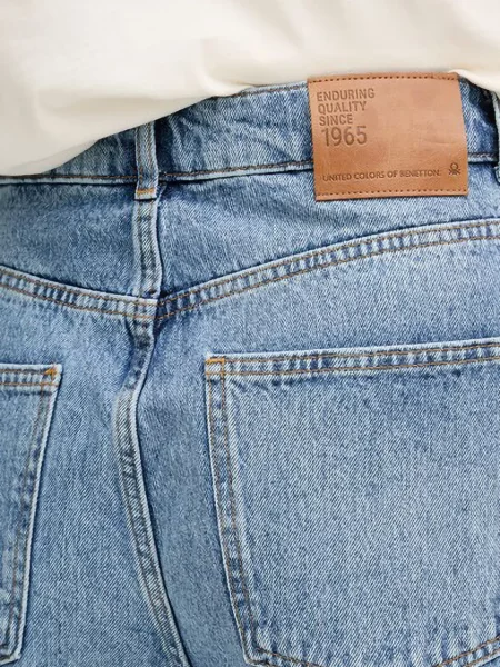 Pantaloni scurți din denim Benetton albastru