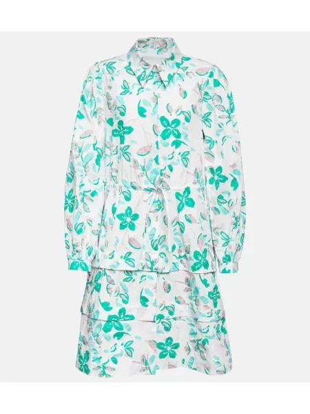 Rochie tip cămașă Dorothee Schumacher cu model floral din poplin de costum