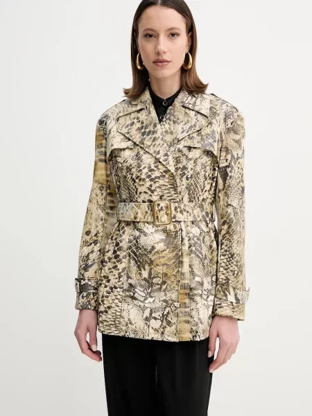 Kaput Marciano Guess NATALIE za žene za prijelazno razdoblje kopčanje u dva reda bež