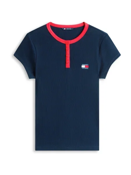Tommy Jeans Tricou albastru marin roșu