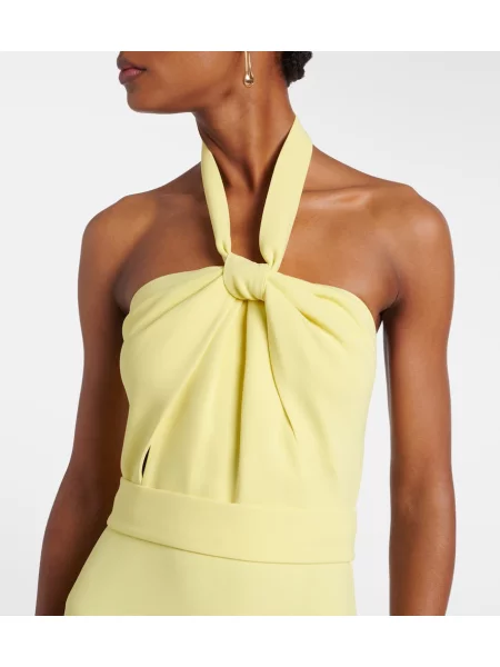 Rochie Elie Saab cu gât halter galben