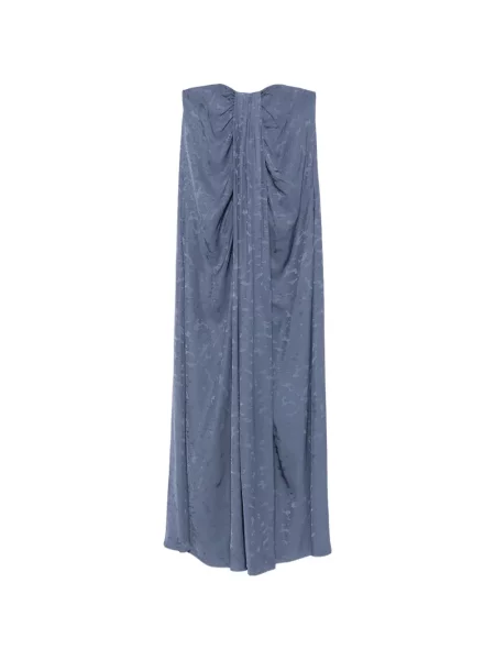 Rochie maxi Joseph din jacard fără bretele albastru