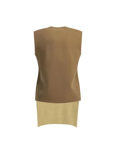 Sukienka Maison Margiela z dekoltem w serek beżowa