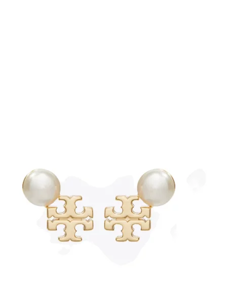 Cercei Tory Burch cu autograf alb