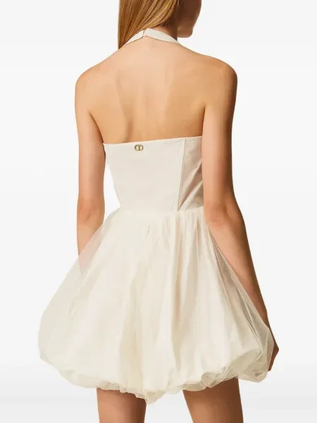 Rochie mini Twinset din tul de costum alb
