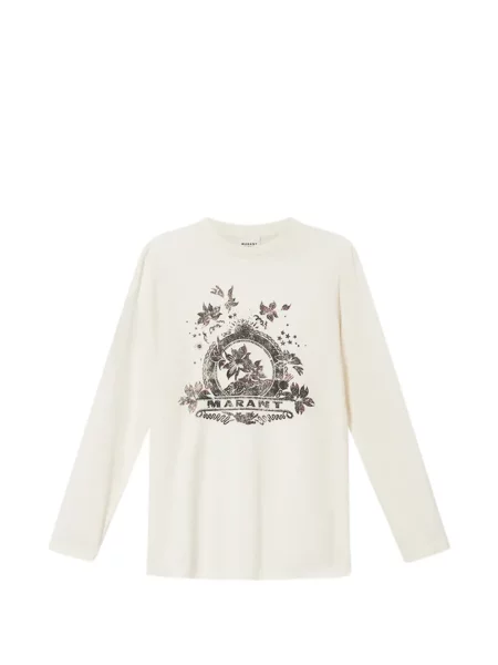 Lung tricou Marant Etoile alb