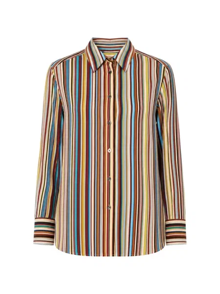 Cămașă Paul Smith de mătase cu dungi