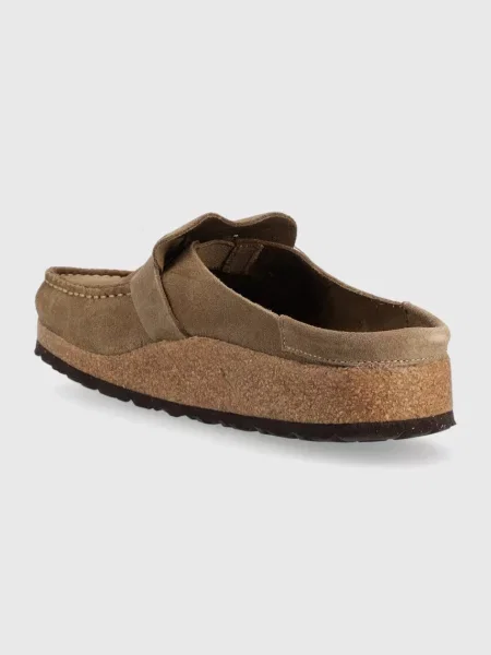 Semišové pantofle Birkenstock Buckley béžová
