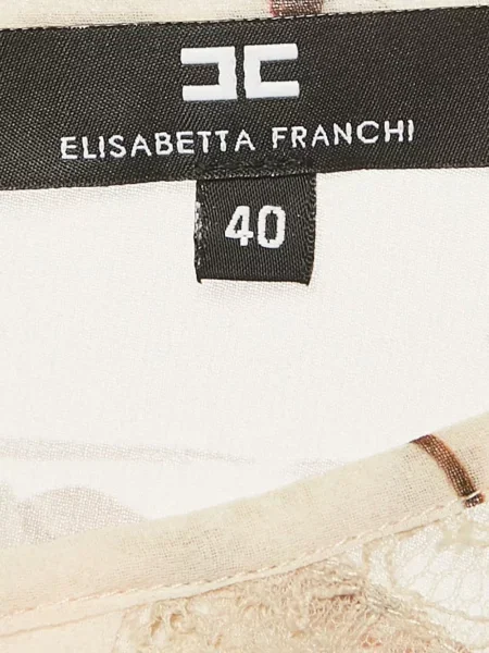 Φλοράλ μπλούζα Elisabetta Franchi με δαντέλα λευκό