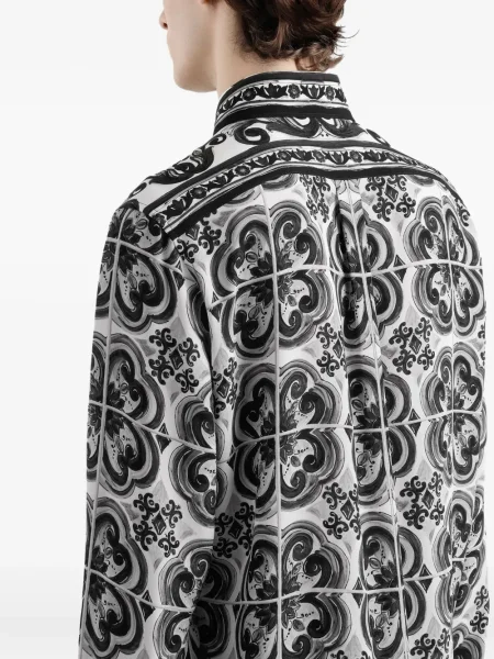 Риза Dolce & Gabbana с принт бяло