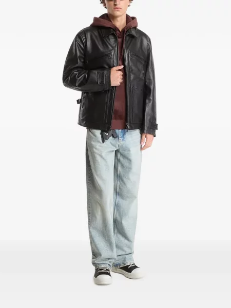 Geanta de piele Y-3 negru