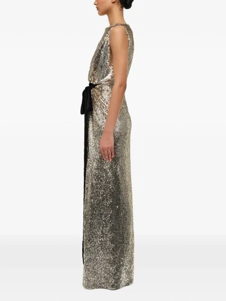 Rochie maxi Simkhai cu paiete de costum auriu