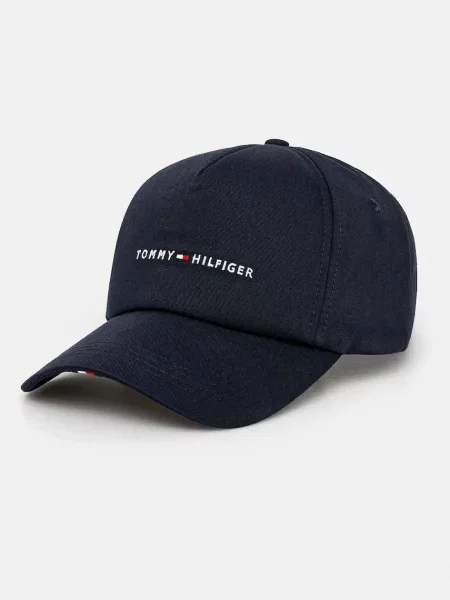 Шапка с козирка Tommy Hilfiger с апликация тъмносиньо
