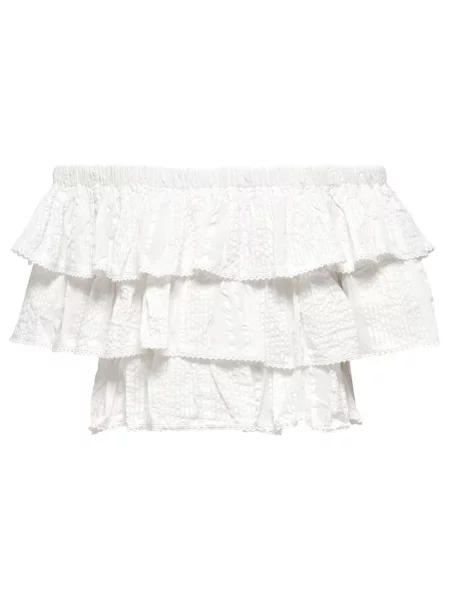 Top Only cu volane alb