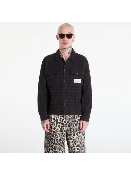 Cămașă Brain Dead Waffle Button Front Shirt Black XL negru