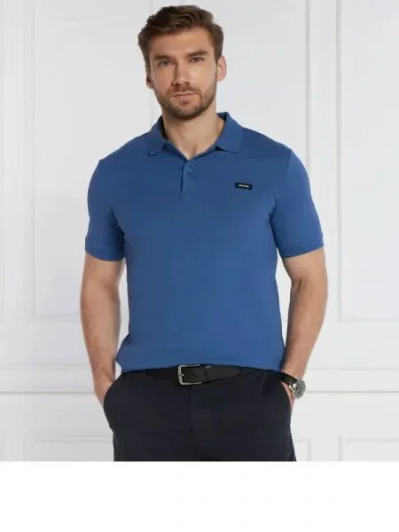 Calvin Klein Tenisz póló | stretch pique kék