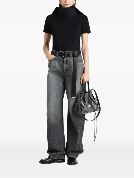 Gulerat tricou Givenchy din poplin negru