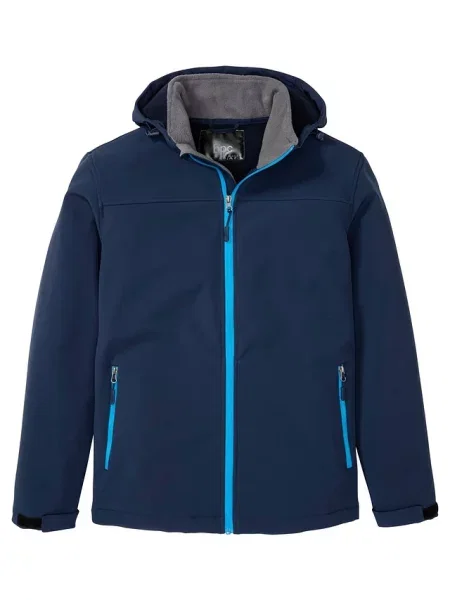 Kurtka softshell z kapturem niebieska
