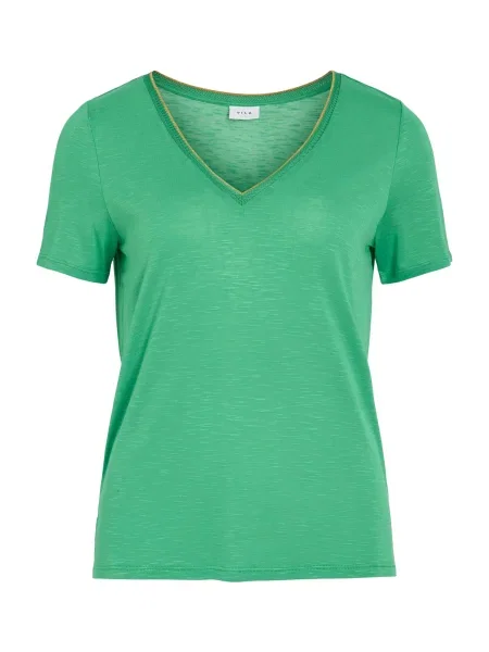 VILA Tricou VINOEL auriu verde