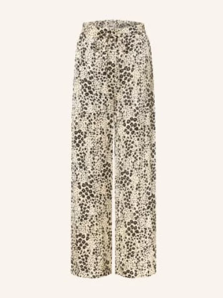 Claudie Pierlot Spodnie Marlene Z Satyny beige czarne