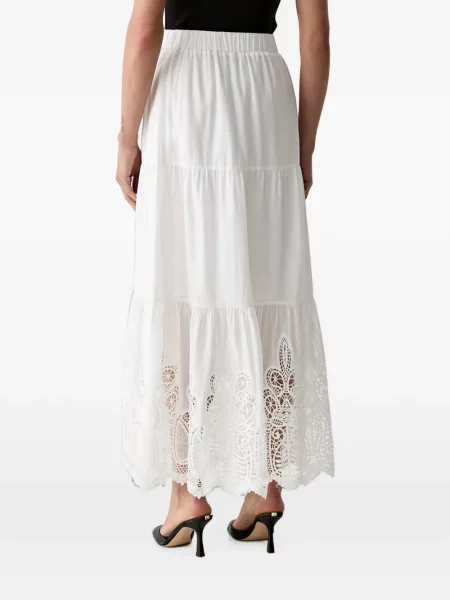 Fusta maxi Morgan cu broderie alb