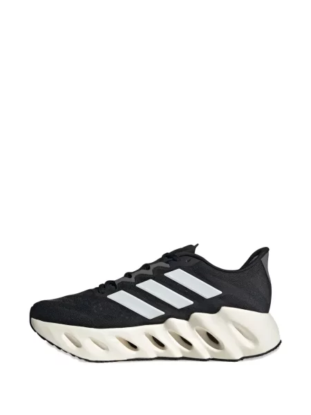 Tricou polo Adidas cu dungi alergare cu bretele alb