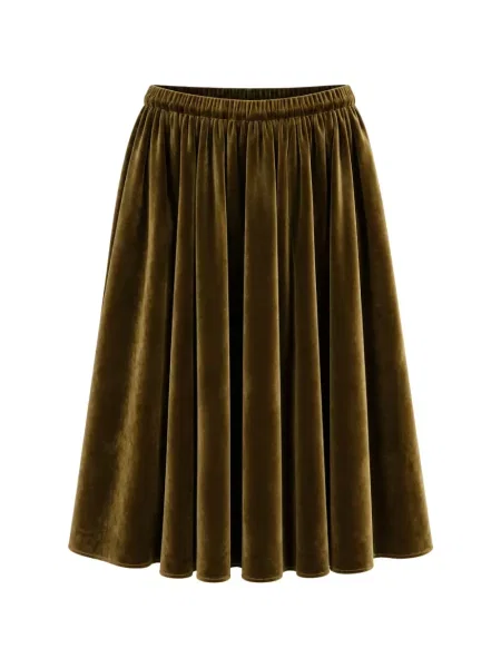 Fustă midi Alberta Ferretti de catifea verde