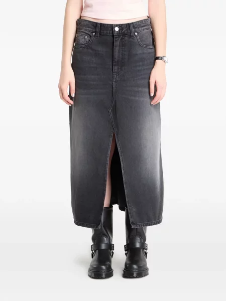 Fustă Carhartt Wip cu crăpătură gri