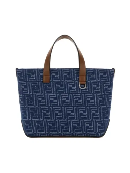 Torba Fendi skórzana niebieska