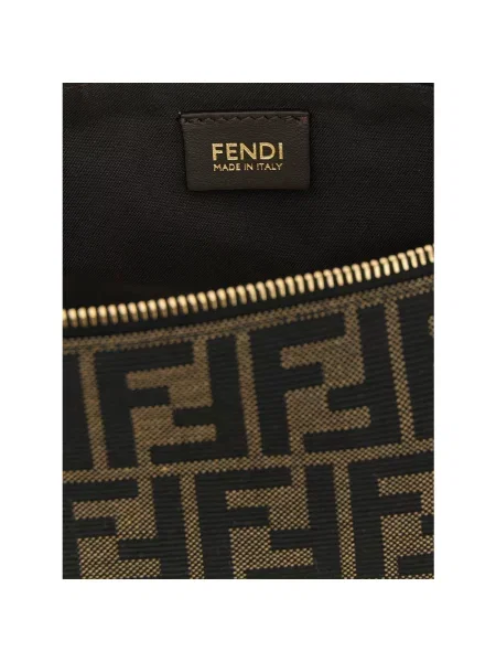 Torebka bagietka Fendi skórzana brązowa