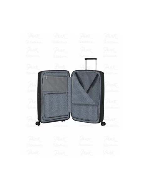 Lniana walizka American Tourister czarna