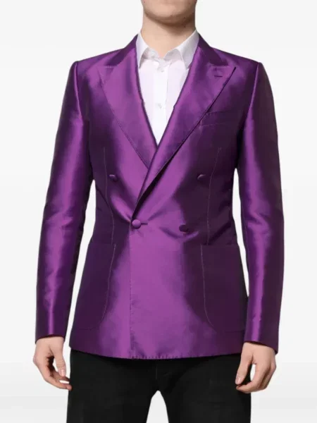Sacou Dolce & Gabbana cu două rânduri de nasturi violet