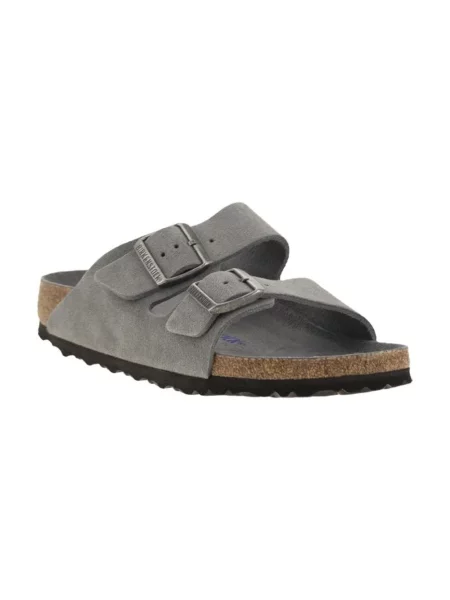 Klapki Birkenstock zamszowe szare