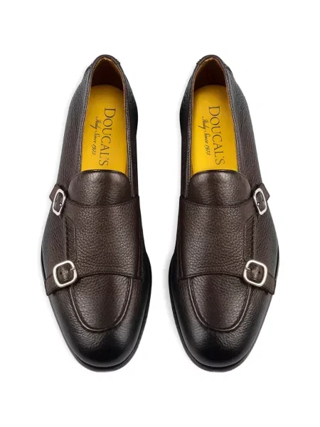 Pantofi loafer Doucal's din piele cu cataramă maro