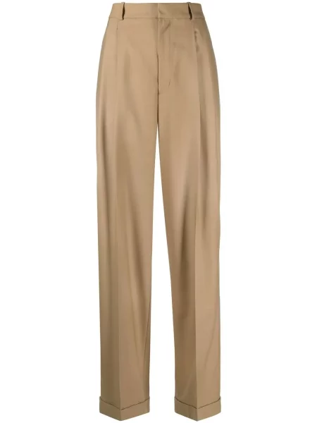 Žebrované květinové tílko Polo Ralph Lauren s vysokým pasem hnědé