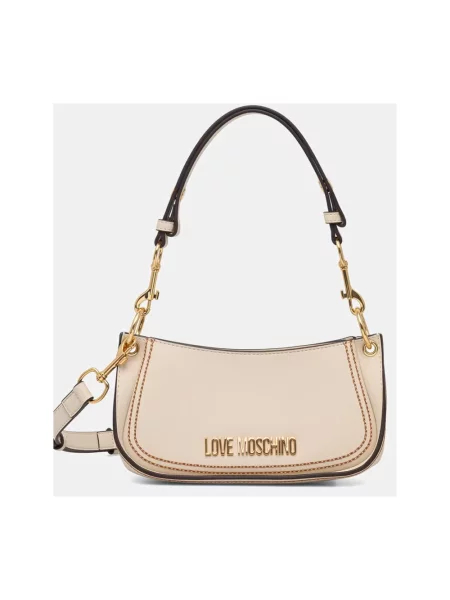 Love Moschino torebka z imitacji skóry beżowa