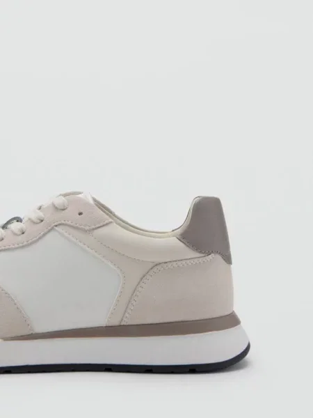 Buty sportowe ze skórzanymi wstawkami Mężczyzna 39 MANGO MAN biały