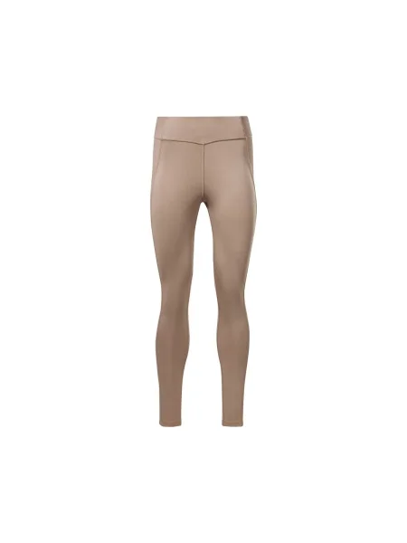 Yoga pantaloni Reebok Sport cu nervuri bej