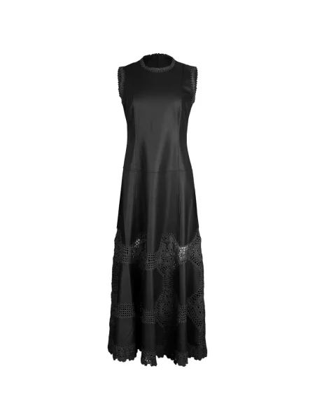 Rochie midi Ulla Johnson din piele negru