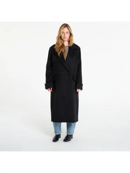 Kabát AllSaints Mabel Double Breasted Oversized Coat Black 12 černý