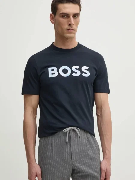 Тениска BOSS с апликация тъмносиньо